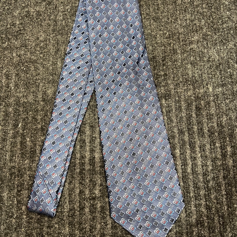 Ermenegildo Zegna Blue and Red Patterned Tie